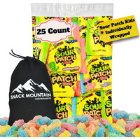Snack Mountain Assortment Of Sour Patch Kids Treat Size (25 Packs) Original Tropical Watermelon