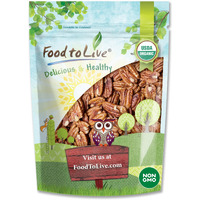 Food To Live Organic Pecan Halves, 1.5 Pounds - Non-Gmo, Kosher, Raw Pecan Nuts, Unsalted, Vegan, Kosher, Shelled, Sirtfood, Bulk. Good Source Of Calcium, And Zinc. Great For Pecan Pie, Salads, Mixes