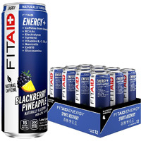 Fitaid Energy, 200Mg Natural Caffeine, Keto, Blackberry Pineapple, Omega-3S, 15 Calories, Paleo, Vegan & Gluten-Free, No Artificial Sweeteners, 12-Oz. Cans (Pack Of 12)