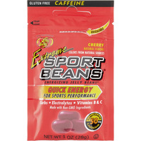 Jelly Belly Extreme Sport Beans, Caffeinated Jelly Beans, Cherry Flavor, 24 Pack, 1-Oz Each