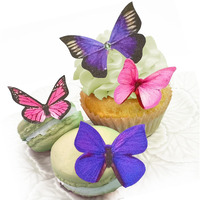 Sugar Robot Inc. Edible Butterflies For Cake Decorating - Small Size, Premium Crafted In The Usa - Butterfly Cake And Cupcake Toppers, Decoration (Pink And Purple Assorted)