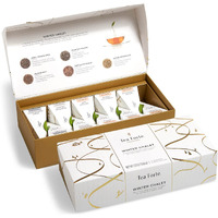 Tea Forte Petite Presentation Box Winter Chalet Tea Sampler Gift Set, 10 Assorted Variety Handcrafted Pyramid Tea Infuser Bags With Winter Spiced Teas