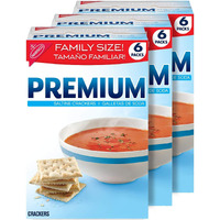 Premium Saltine Crackers, Family Size, 3 Boxes