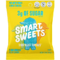 Smartsweets Sour Blast Buddies, Candy With Low Sugar 3G, Low Calorie 100, Net Carb 12, Plant Based, Gluten Free, No Artifical Colors Or Sweeteners 1.8 Oz Bags (Pack Of 6)
