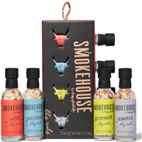 Smokehouse Gift Set By Thoughtfully, Vegan And Vegetarian Barbecue Rubs, Flavors Include Cajun, Caribbean, Memphis And Southwest, Set Of 4