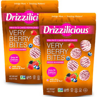 Drizzilicious Mini Rice Cakes Very Berry - Rice Crisps, Healthy Snack For Adults And Kids, Flavored Rice Cakes, Vegan, Gluten Free, Allergen Free, Only 90 Calories Per Serving - 4 Oz (Pack Of 2)
