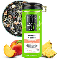 Tiesta Tea - Peaches N Green | Smooth Peach Green Tea | Premium Loose Leaf Tea Blend | Medium Caffeinated Green Tea | Make Hot Or Iced Tea & Brews Up To 50 Cups - 5 Ounce Refillable Tin