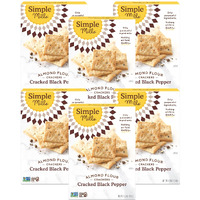 Simple Mills Almond Flour Crackers Black Cracked Pepper Gluten Flax Seed 4.25 Oz Pack Of 6