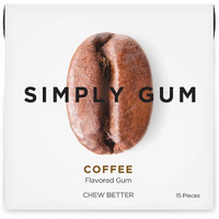 Simply Gum | Coffee | Plant- Based Chewing Gum | Pack Of Six (90 Pieces Total) | Synthetic Free + Aspartame Free + Non Gmo