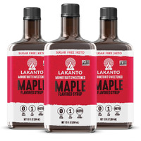 Lakanto Sugar Free Maple Syrup - Monk Fruit Sweetener, Keto Diet Friendly, Vegan, 1G Net Carbs, Pancakes, Waffles, Oatmeal, Coffee, Tea, Granola, Frosting, Marinade, Dressing (13 Fl Oz - Pack Of 3)