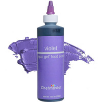 Chefmaster Violet Liqua-Gel Food Coloring | Vibrant Color | Professional-Grade Dye For Icing, Frosting, Fondant | Baking & Decorating | Fade-Resistant | Easy-To-Use | Made In Usa | 10.5 Oz