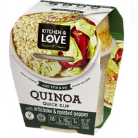 Kitchen & Love Artichoke & Roasted Peppers Quinoa Quick Meal 6-Pack | Vegan, Gluten-Free, Ready-To-Eat, No Refrigeration Required