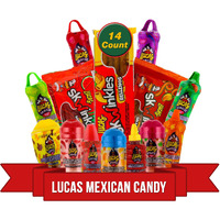 Lucas Mexican Candy Mix (14 Count) Variety Of Sour, Sweet, Spicy, Include Lucas Skwinkles, Pelucas, Lucas Muecas, Baby Lucas, Gusano, Salsagheti By Lookon