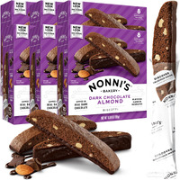 Nonni's Dark Chocolate Almond Biscotti Italian Cookies - 6 Boxes Dark Chocolate Cookies - Biscotti Individually Wrapped Cookies - Italian Biscotti Cookies W/Bittersweet Chocolate & Almonds - 6.88 Oz