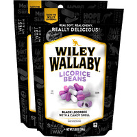 Wiley Wallaby 7.05 Ounce Classic Black Gourmet Australian Style Soft & Chewy Licorice Candy Beans, 2 Pack