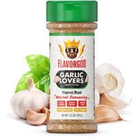 Garlic Lovers Seasoning Mix By Flavor God - Premium All Natural & Healthy Spice Blend For Grilling Chicken, Beef, Seafood, Vegetables, Salad, Tacos, Pizza, & Pasta - Kosher, Gluten-Free, Dairy-Free, Vegan, Keto Friendly