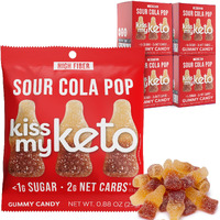 Kiss My Keto Gummies Candy - Low Carb Candy Sour Cola Pop, Keto Snack Pack - Healthy Candy Gummys - Vegan Candy, Keto Gummy Candy - Keto Candy Gummies (32-Pack)