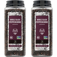Soeos Black Peppercorns, 36Oz (Pack Of 2), Non-Gmo, Kosher, Packed To Keep Peppers Fresh, Peppercorn For Grinder Refill, Whole Peppercorns