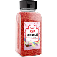 Unpretentious Red Sprinkles, Perfect For Festivities, Multi-Use Shaker Bottle, Dessert Decorating
