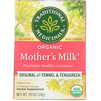 Traditional Medicinals Organic Mothers Milk Herbal Tea, Promotes Healthy Lactation, (Pack Of 12) - 192 Tea Bags Total