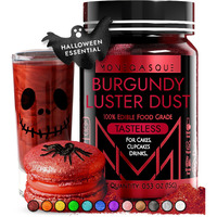 Mon  Gasque Burgundy Luster Dust Edible Glitter For Cocktails 15G - Premium Halloween Cocktail Glitter For Drinks - Cake Glitter - Edible Glitter For Drinks - Edible Dust - Edible Glitter For Cakes