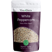 Viva Doria White Peppercorn, Whole White Pepper, 6 Oz For Grinder Refill