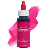 Chefmaster Fuschsia Liqua-Gel Food Coloring | Vibrant Color | Professional-Grade Dye For Icing, Frosting, Fondant | Baking & Decorating | Fade-Resistant | Easy-To-Use | Made In Usa | 2.3 Oz