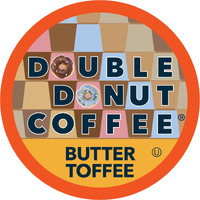 Double Donut Flavored Coffee Pods,Butter Toffee Coffee, Single Serve Medium Roast Coffee For Keurig K Cups Brewers, 24 Count