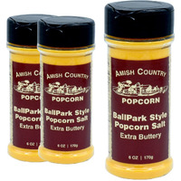 Amish Country Popcorn | Ballpark Buttersalt Popcorn Salt - 3-6 Oz Bottles | Old Fashioned, Non-Gmo And Gluten Free (3-6 Oz Bottles)