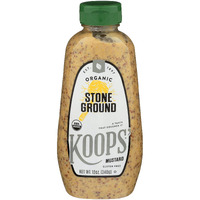 Koops' Organic Stone Ground Mustard - Old-Fashioned Mustard, Gluten-Free, Kosher, Non-Gmo, Usda Certified Organic Mustard, Made In Usa, From Quality Mustard Seeds - 12 Oz, Pack Of 1