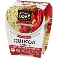 Kitchen & Love Jalapeno & Roasted Pepper Quinoa Quick Meal 6-Pack | Vegan, Gluten-Free, Ready-To-Eat, No Refrigeration Required