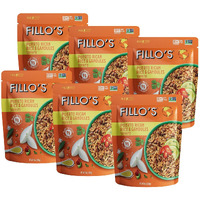 Fillo's Puerto Rican Rice And Gandules - Ready To Eat Rice With Beans, Gluten-Free, Preservative-Free, Microwavable Meals, Non-Gmo, Vegan, Plant Protein, 8 Oz Pk Of 6