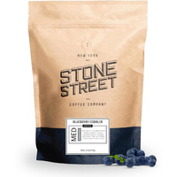 Stone Street Flavored Ground Coffee, Blueberry Cobbler, Freshly Roasted, 100% Colombian Arabica, Gourmet Coffee, Medium Roast, Sweet Berry Dessert Flavor, 1 Lb