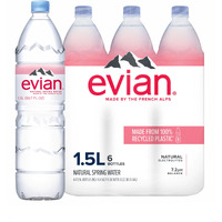 Evian Natural Spring Water, 1.5 L Bottles, 6 Pack