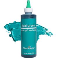 Chefmaster Teal Green Liqua-Gel Food Coloring | Vibrant Color | Professional-Grade Dye For Icing, Frosting, Fondant | Baking & Decorating | Fade-Resistant | Easy-To-Use | Made In Usa | 10.5 Oz