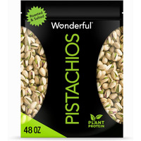 Wonderful Pistachios In Shell, Roasted & Salted Nuts, 48 Ounce Resealable Bag, Protein Snacks, Bulk Snacks, Healthy Snacks For Adults
