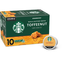 Starbucks K-Cup Coffee Pods, Toffeenut Flavored Coffee, Naturally Flavored, 100% Arabica, 1 Box (10 Pods)
