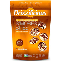 Drizzilicious Mini Rice Cakes S'Mores - Rice Crisps, Healthy Snack For Adults And Kids, Flavored Rice Cakes, Vegan, Gluten Free, Allergen Free, Only 90 Calories Per Serving- 4 Oz (Pack Of 1)