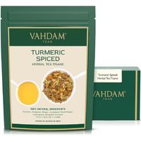 Vahdam, Turmeric Spice Herbal Tea (50+ Cups, 3.5 Oz) Caffeine Free, Non Gmo, Gluten Free | 100% Pure Herbal Tisane - Savory & Spicy | Whole Loose-Leaf, Vacuum Sealed For Freshness