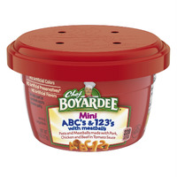 Chef Boyardee Mini Abc's And 123's With Meatballs, Microwave Food, 7.5 Oz Microwavable Bowl (12 Bowls)