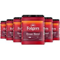 Folgers House Blend Medium Roast Ground Coffee, 9.6 Ounces (Pack Of 6)