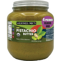 Wilderness Poets, Pistachio Butter - Organic, Raw, 100% Pistachio (64 Ounce - 4 Pound) - Half Gallon Glass Jar