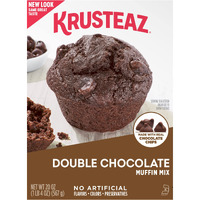 Krusteaz Double Chocolate Muffin Mix, Made With Real Chocolate Chips, 20 Oz Boxes (Pack Of 12)