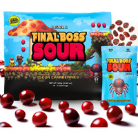 Final Boss Extremely Super Sour Candy, Natural Chewy Cranberry Gummies Made With Dried Fruit, Free Of Artificial Colors, Low Calorie Healthy Snack For Kids & Adults, 1.06Oz, 10 Pack (Lvl 1 Sourness)