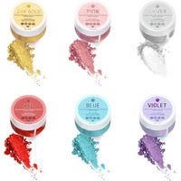Edible Luster Dust,6 Colors Cake Dust Set Metallic Shimmer Valentine's Day Food Grade Coloring Powder For Easter Egg, Cake Decorating, Baking, Fondant, Chocolate, Candy, Drinks, Cookies, Vegan