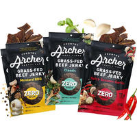 Country Archer Grass-Fed Beef Jerky Variety Pack - Beef Jerky Snack Packs, Beef Jerky Assortment, Jerky Sampler With Classic, Mustard Bbq And Spicy Sesame Garlic - 2 Oz (Pack Of 6)