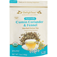 Delighteas Organic Digest & Detox Ccf Tea | Ayurvedic Cumin, Coriander, Fennel Loose Leaf Tea For Digestion, Detox Cleanse | Usda Organic, Non-Gmo, Caffeine Free, Sugar Free | 60 Servings, 5 Oz.