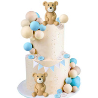 3D Bear Balls Cake Toppers For Birthday Baby Shower Party Decorations(33Pcs)