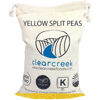 Grown In Idaho Yellow Split Peas | 4 Lb Linen Drawstring Bag | Non-Gmo | Kosher | Vegan | Dried | High In Fiber And Protein | Non-Irradiated