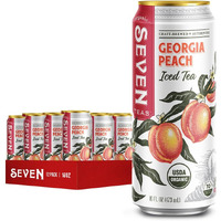 Seventeas Georgia Peach Iced Tea, 16 Oz (Pack Of 12 Cans), Lightly Sweetened Organic Iced Tea